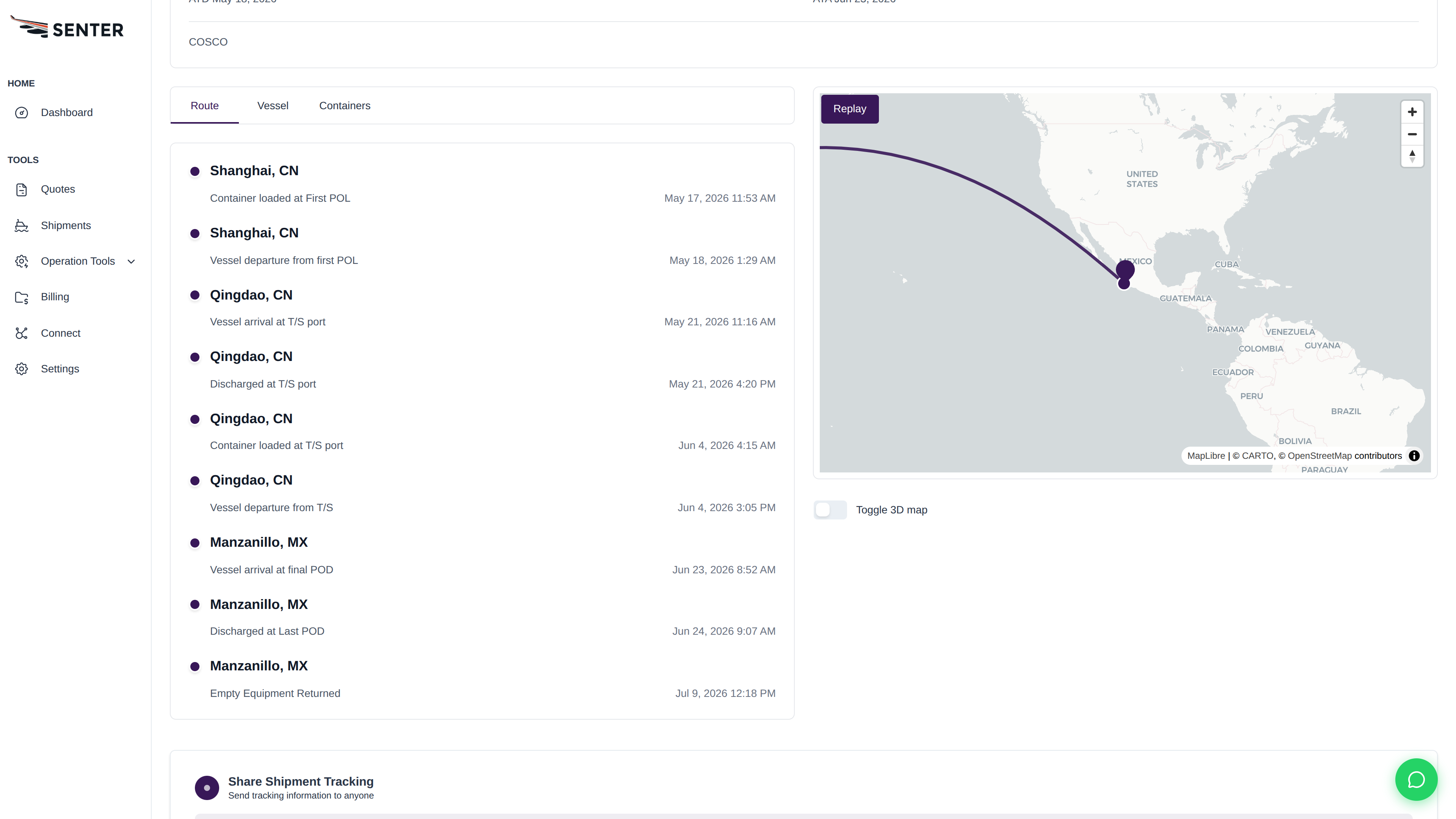 senter dashboard