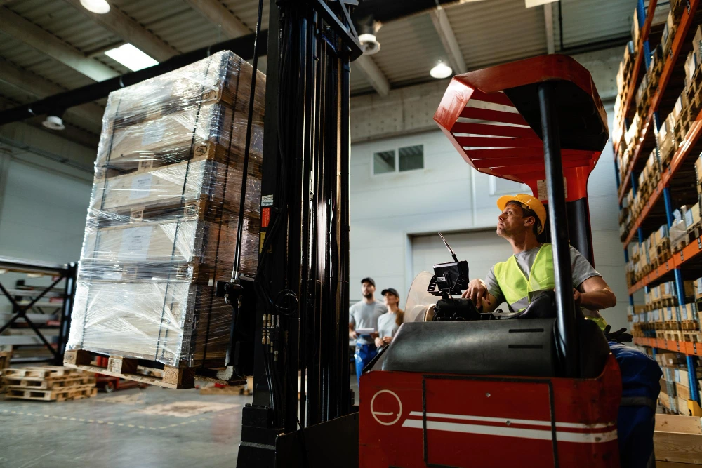 Interior of a well-organized warehouse
